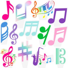 C L cooper life 48pcs Music Note Cupcake Toppers Musical Birthday Party Decorations Colorful Music Note Cupcake Toppers decorations for Music Note Theme Party Rock Star Party Baby Shower Supplies