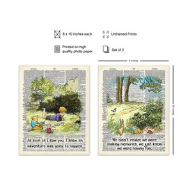 Winnie Pooh Quotes Wall Decor - Gifts for Women, Nursery Wall Art - Baby Shower Gifts - Toddler, Baby Girls, Little Boys, Kids Bedroom Decor - Vintage Christopher Robin, Piglet