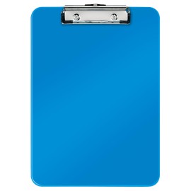 Leitz 39710036 A4 Clipboard, Rigid Plastic, WOW Range, Metallic Blue