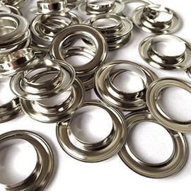 Trimming Shop 17mm Silver Eyelets with Washers Grommets for Arts Crafts, Leathercrafts, Clothing, Scrapbook, Sewing, DIY Projects, 50pcs