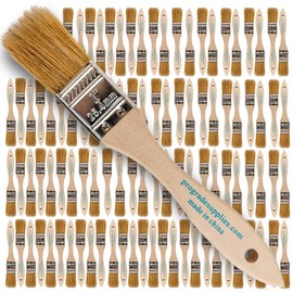 Pro Grade Pro Grade Chip Paint Brushes - 96-Pack - 1" Chip Brushes for Paints, Stains, Varnishes, Glues, & Gesso - Home Improvement - Interior & Exterior Use Light Brown