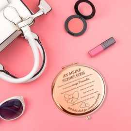 QWZify Schwester Geschenk Für Schwester Geburtstag Beste Schwester Geschenke Taschenspiegel Geburtstagsgeschenk Schwester Geschwister Geschenk Geschenkideen Schwester Schwester