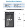 Teskyer 3 Pack Sliding ID Badge Holder, Heavy Duty ABS
