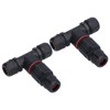 2Pcs 3 Way Junction Box Waterproof T Shape Cord Connector