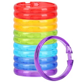 Qulable Shower Curtain Rings-12 Pack- Plastic Shower Curtain Hooks O-Shaped Rings Hook Glide Easily on Bathroom Shower Rod (Color Translucent)