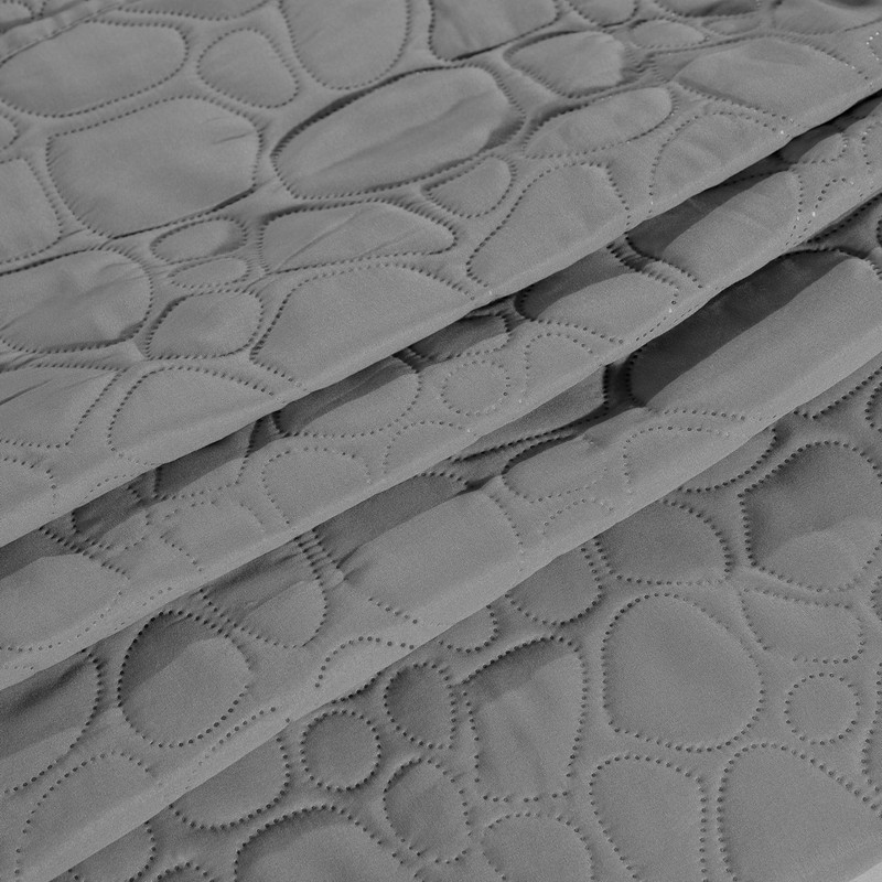 FEBE Tagesdecke Bettüberwurf Grau 220x240 cm Überwurfdecke Sofadecke Sofaüberwurf Flauschig