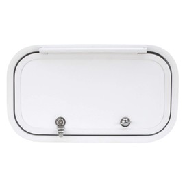 RecPro RV Baggage Door 18.5" Wide x 10" High with Rounded Corners for RVs| Compartment Storage Doors with Top Hinge for Campers | Trailer Compartment Doors | Made in America