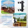 YZZHAJ Patio Umbrella Holder, Heavy Duty Adjustable Metal Sun Umbrella