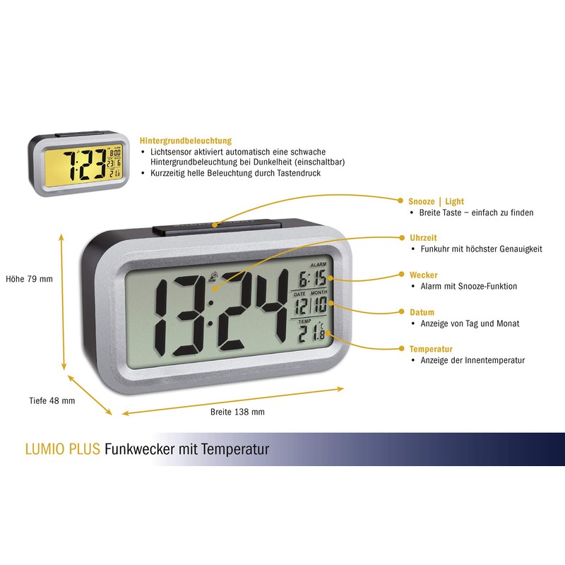 TFA Dostmann Lumio Radio Alarm Clock