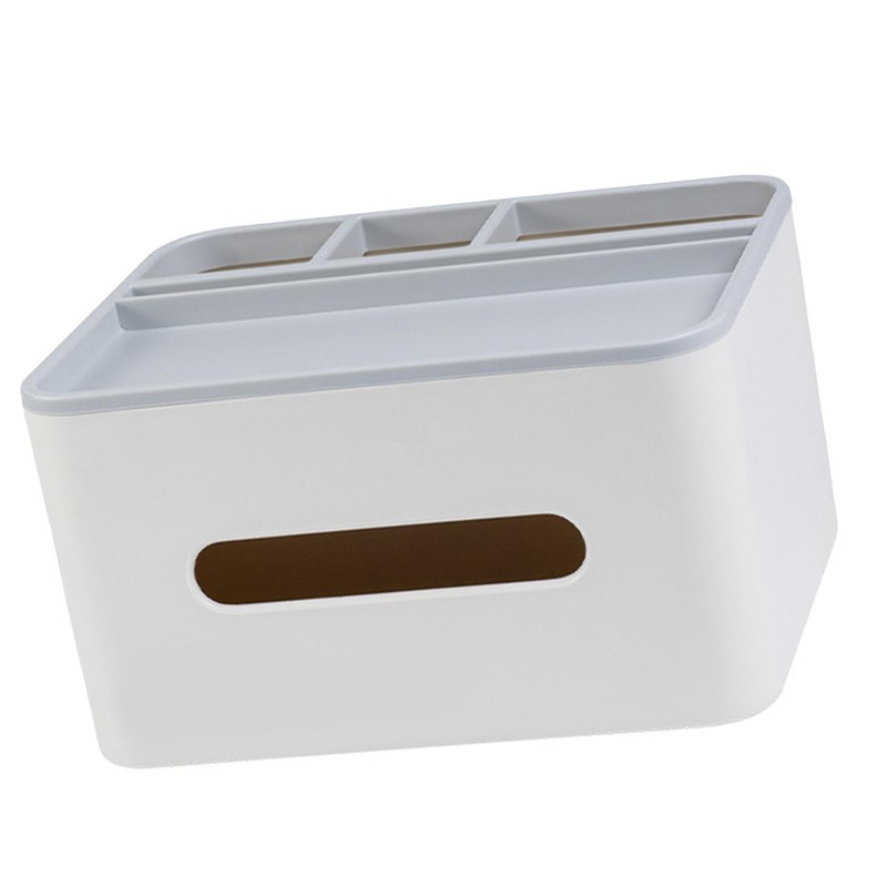 Tissue Box Holder Multifunctional Rectangular Tissue Box Cover with Remote