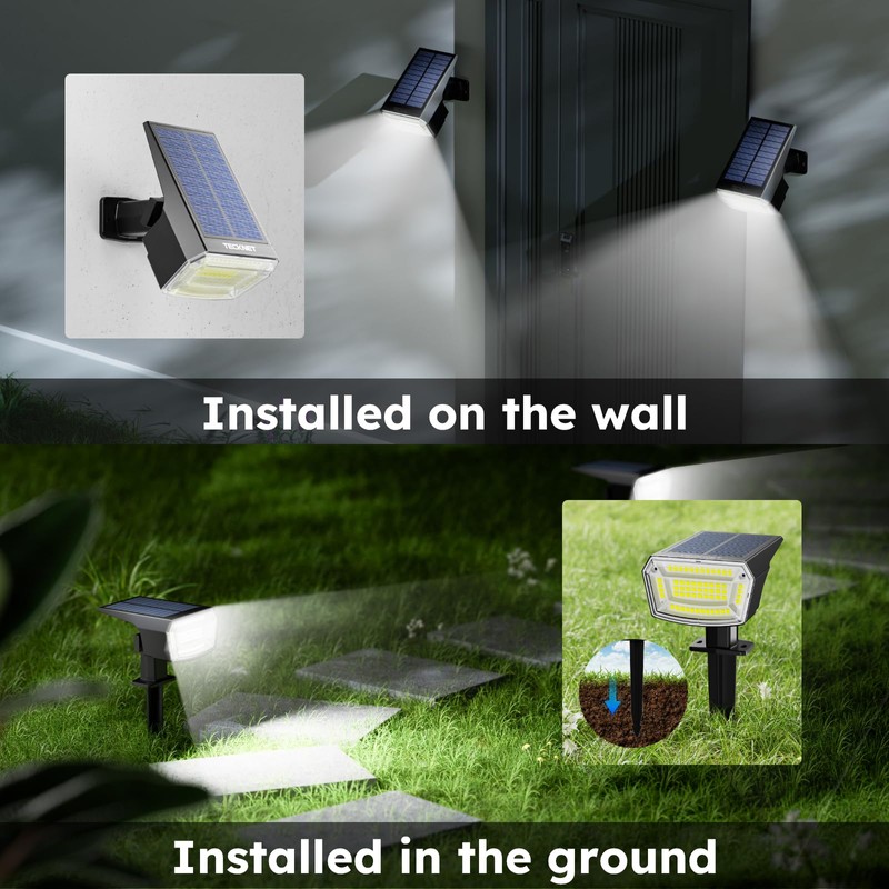 TECKNET Spot Lights Outdoor with 59 LED, 6 Pack Solar