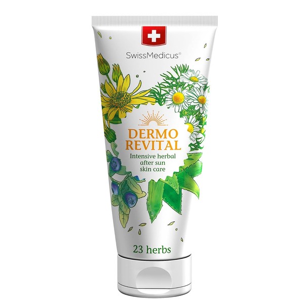 SwissMedicus DermoRevital Herbal Balm for Regeneration of Damaged Skin with Beta-Glucan and 23 Herbs - Effectively Revitalises the Skin in If Damaged by Excessive Sun Exposure - 200 ml