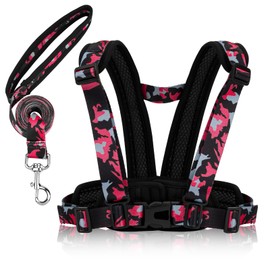 TAOPE Children's Running and Protective Belt, Safety Lead & Running Belt for Children, Adjustable Safety Harness & Reins for Playing, Parent-Child Activities, Girls, Boys, Outdoor Sports - Pink