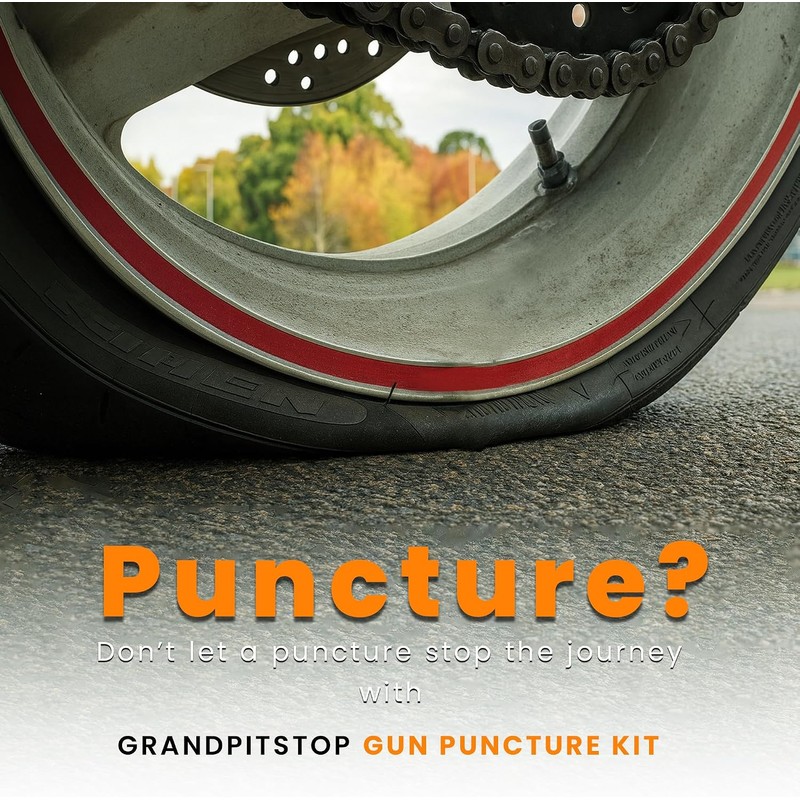 GRAND PITSTOP Tubeless Tire Gun Puncture Repair Kit with Mushroom