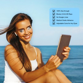 JOHUAHUA See-Through Disposable Eye Protection Cones for Sun Tanning Beds – Tanning Bed Eye Stickers with No Goggle Lines (Silver, 100 Pairs)