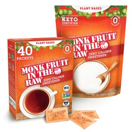 In the Raw Monk Fruit Sweetener Bundle – 16 Oz Bag of Monk Fruit Powder + 40 Zero-Calorie Sweetener Packets, Keto Sugar Substitute