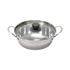 Pearl Metal HC-43 Tabletop Pot 8.7 inches (22 cm), Glass Lid Included, Stainless Steel, Induction Compatible, Kimchi Pot, Kimchi Pot,