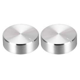 uxcell 2pcs Potentiometer Knob Knurled Shaft Silver Tone Aluminum Smooth Surface Rotary Knob 30mmx10mm Volume Control Knob