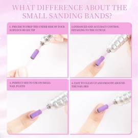 Heemeei Small Sanding Bands for Nail Drill, 100Pcs Mini Sanding Bands 180 Medium Grit...