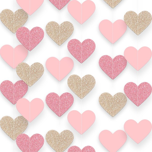 4 Packs 52FT Love Heart Garland Valentines Banner Engagement Decorations