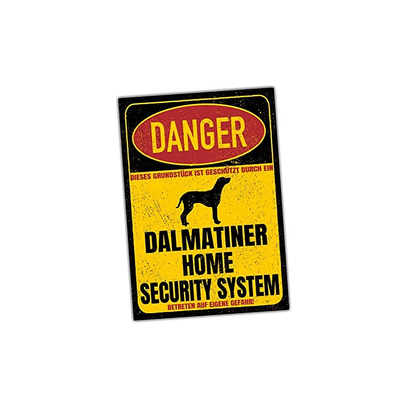 Dalmatian Dal Dally Dog Sign Danger Security System Door Sign