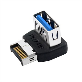 CY USB 3.1 Front Panel Header Male Type-E to Type-A USB3.0 Female Data Adapter Down Angled 90 Degree for Motherboard