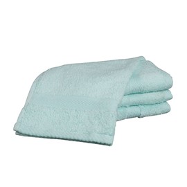 Bentley Priory Luxor Spa Towel 4 Pack of Face Flannels made from Absorbent 600 GSM Cotton Multi Packs of Wash Cloths (SEAFOAM BLUE)