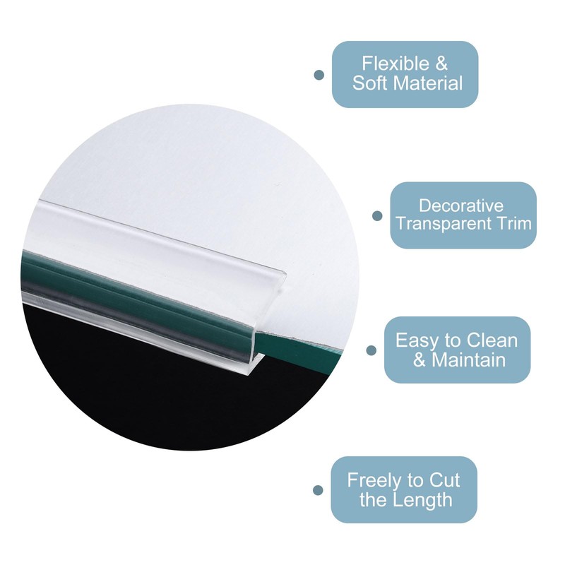 uxcell 2Pcs U Channel Edge Trim, 4.9ft Length Rubber Guard