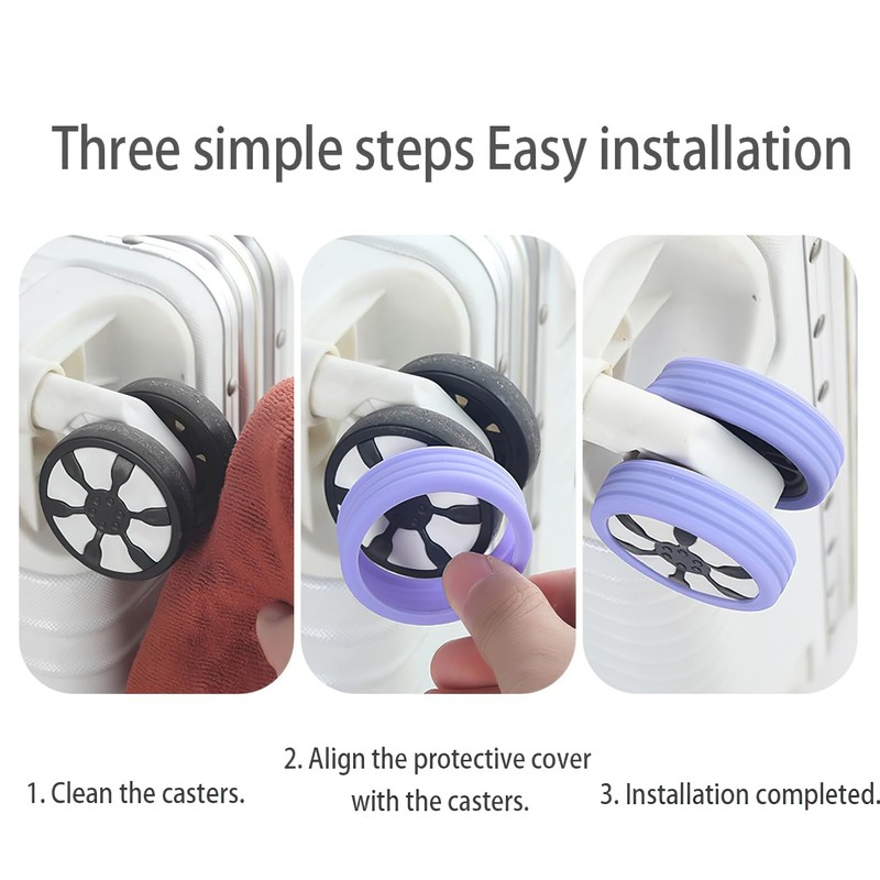 8PCS Luggage Caster Wheel Covers – Shock Absorbing & Noise-Reducing