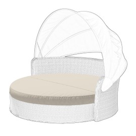 Cethytirko Outdoor Daybed Cushion Cover, 78" Replacement Round Bed Cushion Cover,Outdoor Waterproof and Fade-Resistant Sun Bed Outdoor Cushion Cover - Patio Round Daybed Cushion Cover, Cover ONLY