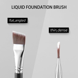 ENERGY Angled Foundation Brush for Liquid Makeup Flat Makeup Brush For Foundation,Facial Mask,Concealer with Liquid Cream Primer Blending DenseThin Soft Vegan Synthetic Bristles Face Brush, Black