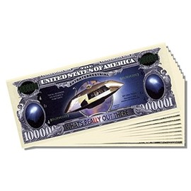 UFO Million Dollar Bill - Set of 25 With 1 Bonus Christopher Columbus Bill