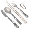 4pcs Titanium Tableware Camping Fork Spoon Cutter Chopsticks Ultra Light