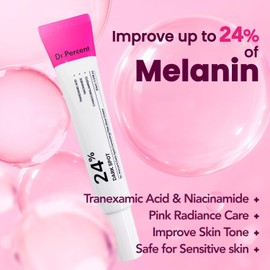 Crema Correctora de Manchas Oscuras Pink Glow 24% Ácido Tranexámico 6%, Niacinamida 5%, para Manchas, Hiperpigmentación e Imperfecciones, Cuidado de la Piel Coreano, 30 ml