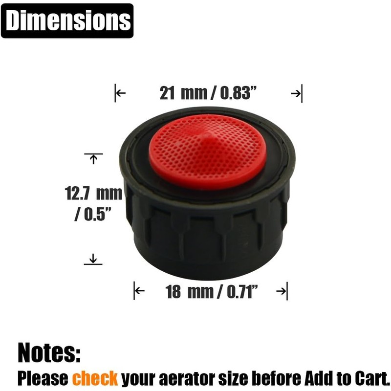 JQK Hardware 3-Pack Faucet Aerator Insert - 2.2 GPM Flow