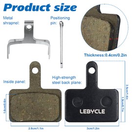6 Pairs Bike Brake Pads, Resin Disc Bicycle Brake Pads, Semi Metallic Brake Pads Bike for Shimano M515 M525 C501 C601 M415 M485 M465 M475 M495 M445 M446 M375 M 395 M355 (metal)
