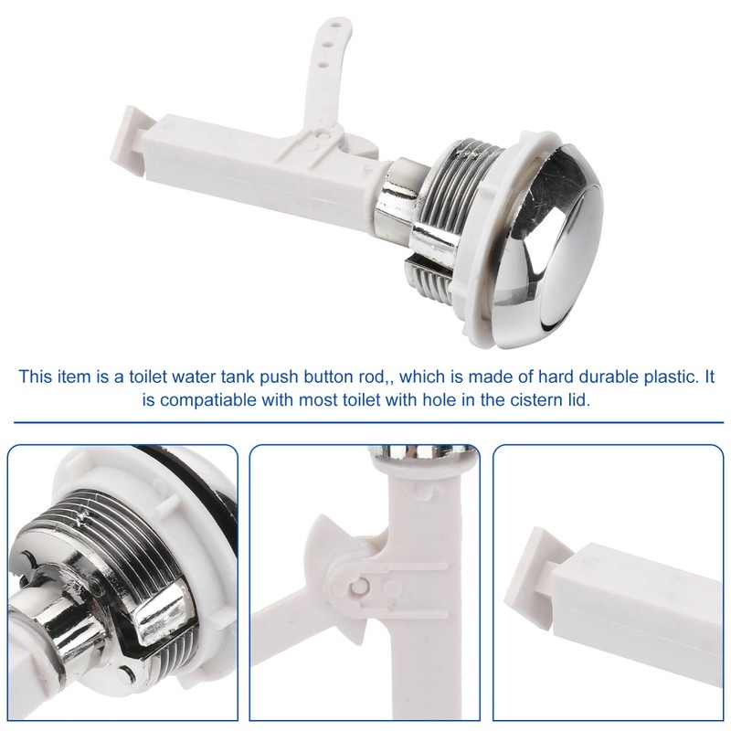 TOPBATHY Toilet Push Button Replacement Single Flush Toilet Switch Kit