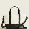 J.CREW J Crew Tote Bag Mini Montauk Sherpa Leather White