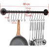 Toplife 31.5" Wall-Mounted Pot Rack – Detachable Pan Lid &