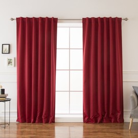 Best Home Fashion Thermal Insulated Blackout Curtains - Back Tab/ Rod Pocket - Cardinal Red - 52"W x 72"L - (Set of 2 Panels)