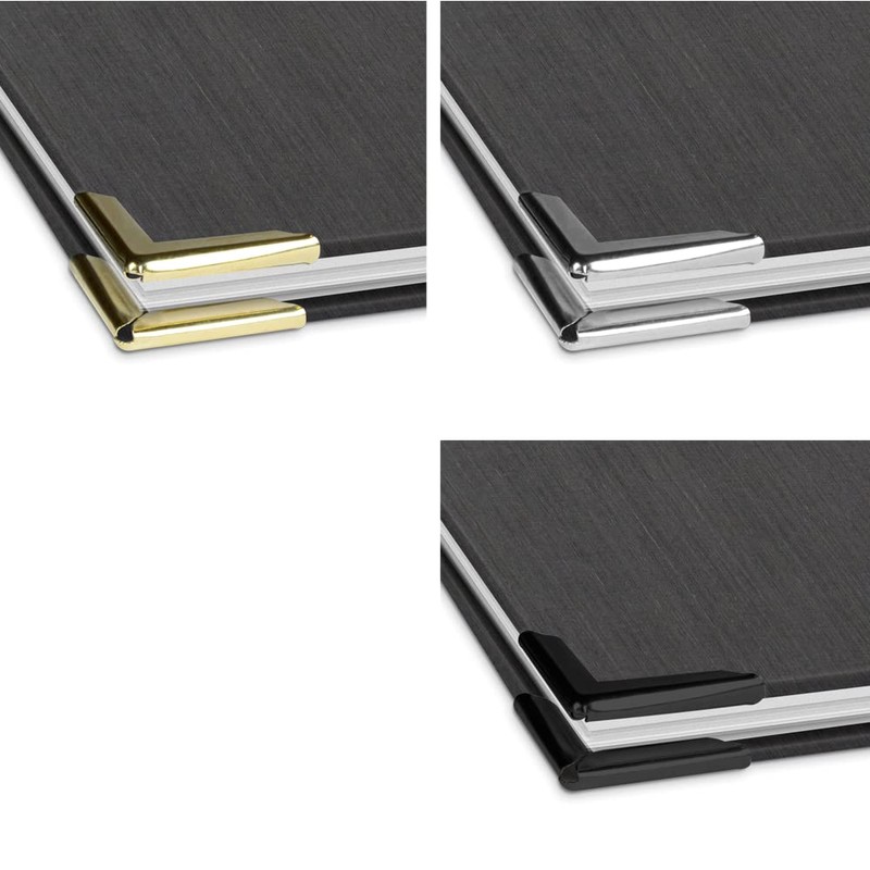 Handmade Certificate Folder in Black Linen Look with Embossed Print