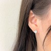 Bellitia Jewelry Women's Opal Earrings, Heart Shape, Cute, White, Blue,