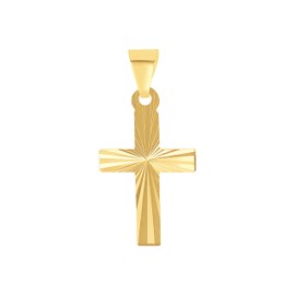 Amor Motif Pendant 925 Sterling Silver Unisex Women Men Pendant Gold Silver Cross Comes in Jewellery Gift Box, Gold 375/9ct, No Gemstone