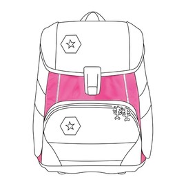 Step by Step Neon Pull-Over for 2-in-1 Plus School Bag, Pink, Reflector Cover with Luminous Effect for More Visibility, Easy to Install