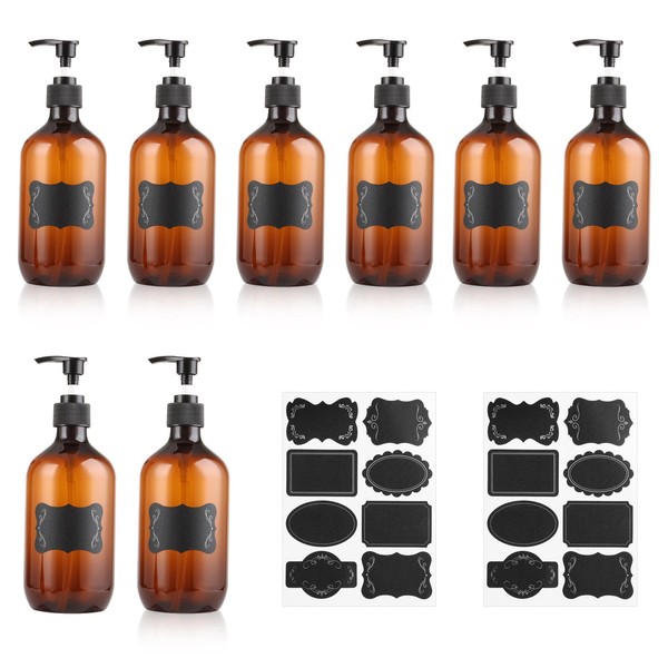 FVIEXE 8PCS Pump Bottle Dispenser, 16.9 oz Plastic Shampoo Bottles