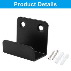 Moicstiy 6 Pack Wall Hanger Fastener, Stainless Steel Mount Brackets Hook With 20mm Inner Width Heavy Duty Tile Display Hangers for Ceramic (Black)