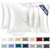 Vielit 2 Satin Pillowcases, 40 x 60 cm, White, Soft