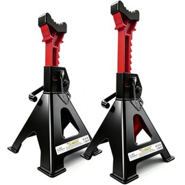 USYATO 3 Ton Heavy Duty Car Jack Stands with Double Locking,Black+Red
