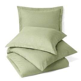 Royal Tradition 100% Brushed Microfiber 3PC Duvet Cover Set, Soft and Cozy Comforter Cover with Button Closures and 2 Pillow Shams (King/Calking, Solid Sage)