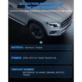 ECCPP A/C Discharge Line Hose Assembly Compressor to Condenser 2005-2015 for Toyota Tacoma 4.0L